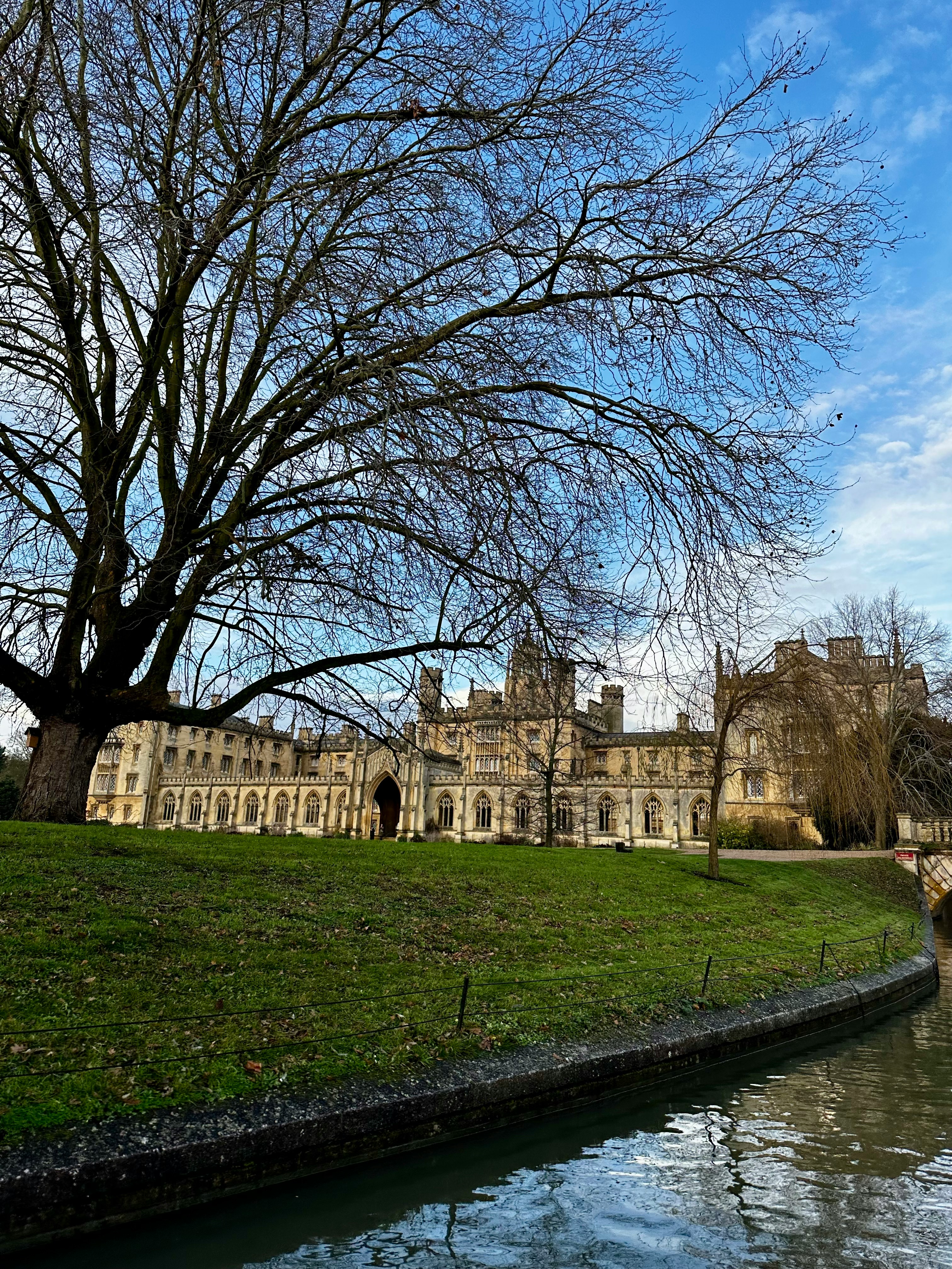 Historic Cambridge architecture beside the river